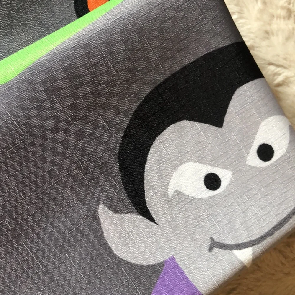 Halloween Creatures Shower Curtain - Gray, Green, Purple